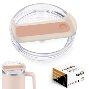 Imagem de Fabenyok Tampa de copo de substituição de 590 ml, 850 g, adequada para Stanley Cup, 1 pacote de tampas de substituição transparentes, capas de copo para acessórios Stanley Cup (transparente - quartzo
