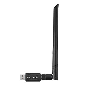 Imagem de Adaptador USB sem fio Realtek RTL8812BU 1.300 Mbps com antena 5 dBi Wi-Fi duplo AC1300, dongle IEEE 802.11 a/b/g/n/ac para laptop, desktop USB 3.0, adaptador de rede compatível com Windows 10 Mac