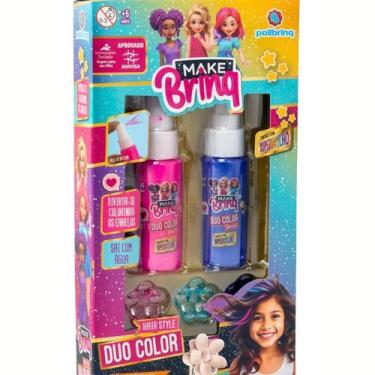 Imagem de Brinquedo Infantil Spray Pintar Mechas De Cabelo Colorida - Polibrinq