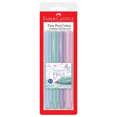 Imagem de Caneta Fine Pen Tons Pasteis 4 Cores, Faber-Castell, FPB/TPZF, Multicor