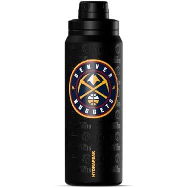 Imagem de Hydrapeak Garrafa de água ativa oficialmente licenciada pela NBA Denver Nuggets de 740 ml com tampa e alça reutilizável de aço inoxidável com isolamento de parede dupla, presente esportivo