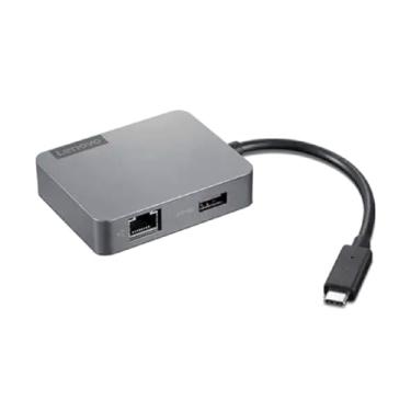 Imagem de Lenovo Hub de viagem 4 em 1 USB-C Gen2, adaptador multiportas para HDMI, VGA, USB 3.1, RJ45, compatível com laptops USB Tipo-C GX91A34575