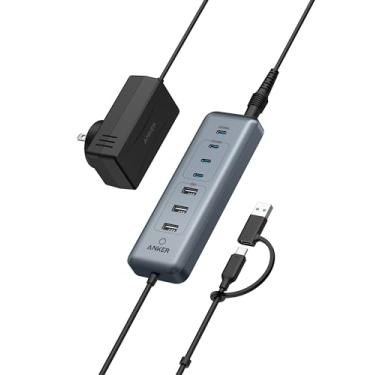 Imagem de Anker Hub Usb-C, Hub De Dados 8 Em 1 De 5 Gbps, Divisor Usb, Com 3 Portas Usb-A E 4 Portas Usb-C, Entrada Pd Usb-C De 100 W, Conector Usb 2 Em 1, Para Laptop Usb-A E Usb-C, Macbook, Ipad E Muito Mai