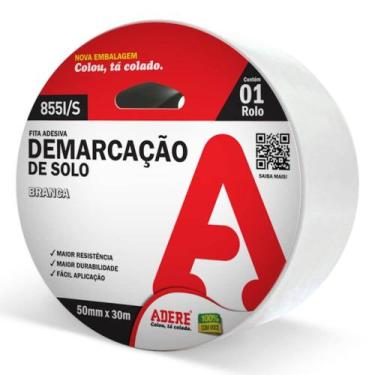 Imagem de Fita Branca Para Demarcação de Solo 50mm x 30 Metros -855I - ADERE