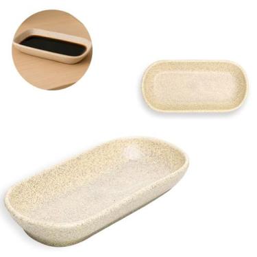 Imagem de Travessa Cerâmica Prato Petisqueira Retangular 16cm Luxo - Total