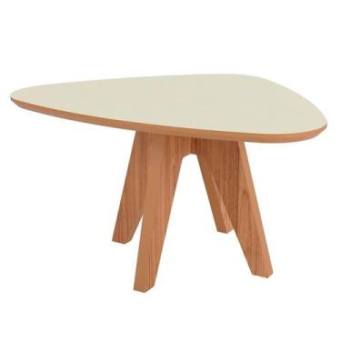 Imagem de Mesa de Centro Orgânica Mille Freijó e Off White 35 cm - Dalla Costa