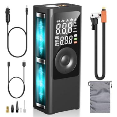 Imagem de Compressor de ar portátil de inflação 4x mais rápido, inflador de pneu sem fio de 180 PSI com bateria de 25000 mAh, compressor de ar portátil com visor LED para carros, bicicletas, motocicletas e