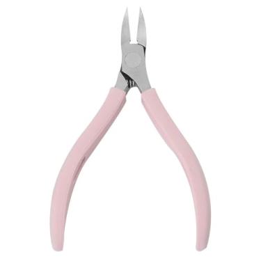 Imagem de Tesoura de manicure, cortador de cutículas, alicate de cutículas, removedor de pedicure, ferramentas de corte de aço inoxidável, rosa