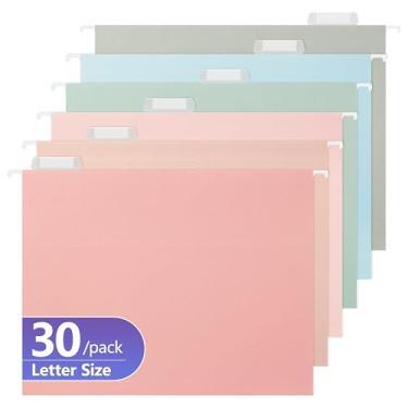 Imagem de Pacote de pastas de arquivo suspensas padrão, pastas de arquivo suspensas com abas de corte 1/5, 6 cores pastel projetadas para arquivos volumosos, armários de arquivo, prontuários médicos