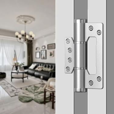 Imagem de Dobradiças de porta que não encaixam, dobradiça de porta de fechamento automático, dobradiça de mola, amortecedor hidráulico, abertura interna unidirecional de 175°, liga de alumínio espacial