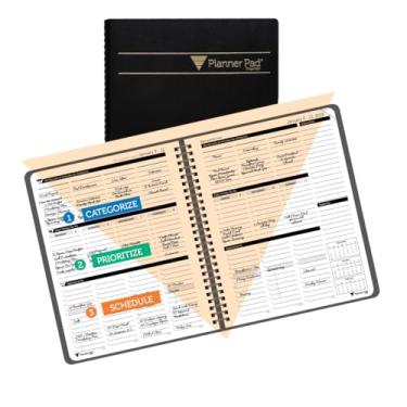 Imagem de Planner Pad Encadernação espiral janeiro a dezembro de 2026/calendário ano 16 cm x 21 cm médio 3 camadas organizador de 12 meses, capa preta/tinta preta