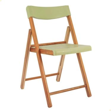 Imagem de Cadeira de Madeira Dobrável Tramontina Verona Com Assento e Encosto em Polipropileno Sálvia 14598050