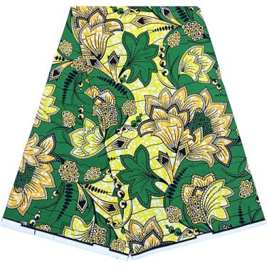 Imagem de HongyuAmy Tecido africano Ankara Print Kente 1 jarda cera africana (A5)