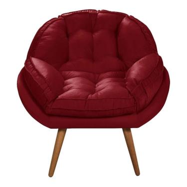 Imagem de Poltrona Decorativa Flórida Em Tecido Suede Pés Madeira