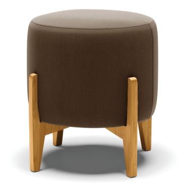 Imagem de Puff Base Madeira Castanho Cor Marrom