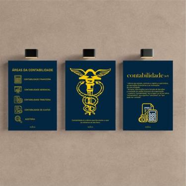 Imagem de Kit 3 Quadro Decorativo Contabilidade Escritório Contábeis - Telech, 2
