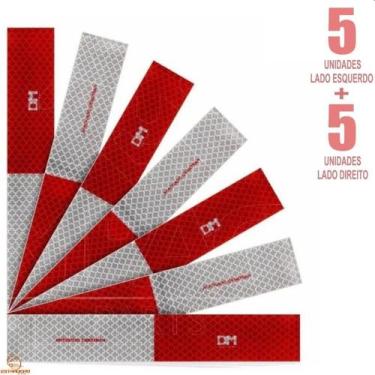 Imagem de Kit 10 Faixa Refletiva Lateral Caminhão Trailer Carreta Dm