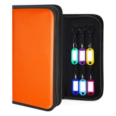 Imagem de Ehoehu Organizador De Chaves, Estojo Com Zíper, Pasta À Prova Fogo E Água 12 Ganchos, Etiquetas, Livro Armazenamento Portátil Para Escritórios, Imobiliárias, Hotéis, Administração Aluguéis