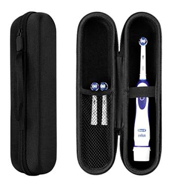 Imagem de LUEXBOX Estojo Para Escova De Dentes Elétrica Viagem, Caixa Armazenamento Portátil, Poliuretano Compatível Com Oral-B Pro 1500 8000, Philips 4100, 5100 6100, 9900 (Preto, 1 Unidade)