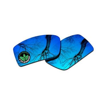 Imagem de Raydi Lentes de reposição de policarbonato para óculos de sol quadrados RayBan RB4151 59 mm - Espelhado azul gelo - Polarizado
