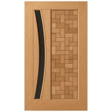 Imagem de Porta Entrada Maciça Pivotante Clássica para Vidro Arco - Madeira, 2,1