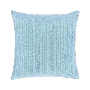 Imagem de Capa De Almofada Vivain Tricô Duplada Azul Claro 50 X 50 Cm
