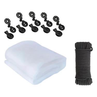 Imagem de Ioensy Rede de jardim para canteiros elevados, rede de proteção respirável multiuso para cobertura de fileiras para arbustos, plantações, frutas, vegetais de, Branco