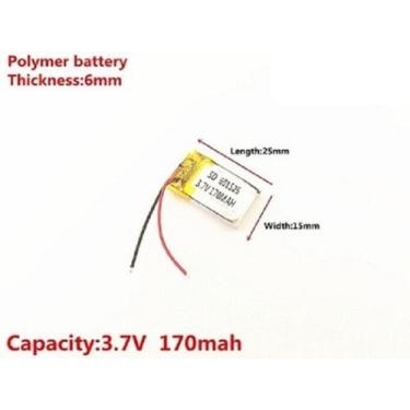 Imagem de Bateria 3.7v 170 Mah 6mm X15mm X25mm 2 Fios 601525 - bgb