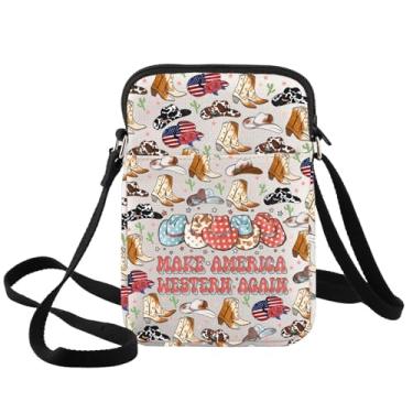 Imagem de BWWKTOP Bolsa tiracolo Country America Cowboy Gift Make America Cowboy Again Bolsa de ombro Western Country Merch, Make America-xk B