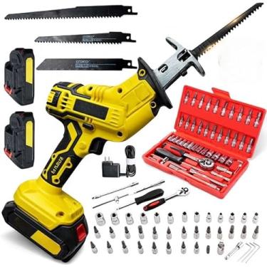Imagem de Serra Elétrica de Alta Potência 3000W Brushless com Maleta de Ferramentas + Baterias 48V para Jardinagem, Corte de Ferro e Madeira, Ideal para Reparos, Obras, Podas e Manutenções em Geral