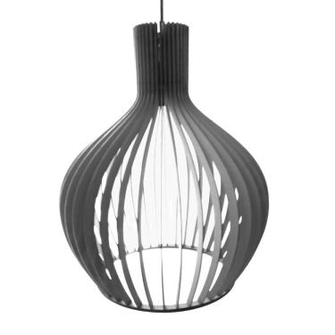 Imagem de Luminária Teto Tipo Pendente Vegas Mdf Completa - Cor:cinza
