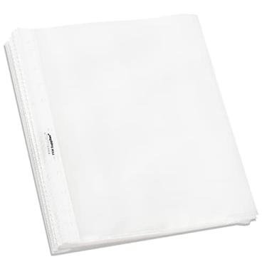 Imagem de TYH Supplies Pacote com 50 protetores de folha transparentes para fichário de 3 anéis | 21 x 28 cm | Protetores de página de plástico padrão sem brilho com 11 furos para casa, escritório e escola |