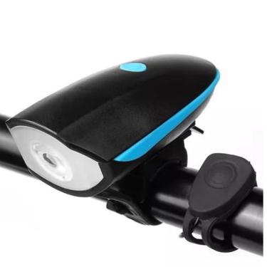 Imagem de Farol Bike Led Recarregável Com Buzina Segurança Ciclista