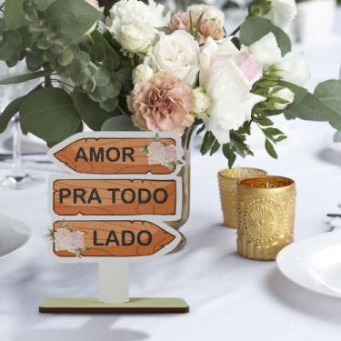 Imagem de Kit 30 Lembrancinhas Placa Decorativa MDF Amor Pra Todo Lado - Bazar d