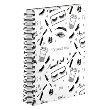 Imagem de Agenda Comercial 2026 Personalizada Capa Dura Salão de Beleza Charm Cores (Prata)