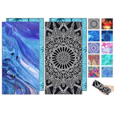 Imagem de 2 pacotes de toalhas de praia de microfibra à prova de areia para adultos – secagem rápida rápida acessórios de praia grandes para viagens, natação, piscina, ioga, acampamento, cobertor essencial