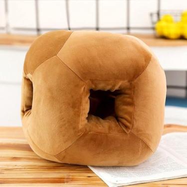Imagem de Travesseiro De Dormir Cube Nap Para Escritório Pão Travesseiro De Pescoço Com Aquecedor De Mão Criança Votação Escolar Dormindo Na Mesa Presente Criativo, Brown