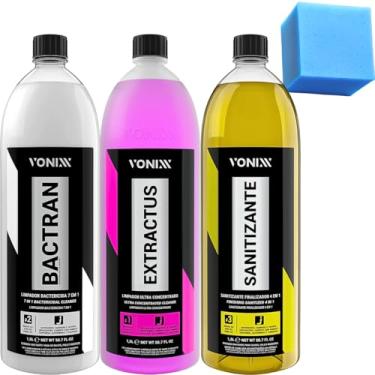 Imagem de Kit Sistema VSC Limpeza de Estofados Sofa Banco Extractus Bactran Sanitizante 1,5L Vonixx Espuma Yamase