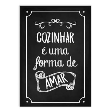 Imagem de Placa Decorativa Cozinhar É Uma Forma De Amar Cozinha Poster Quarto Sala