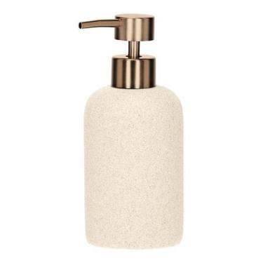 Imagem de Dispenser Porta Sabonete Líquido Em Poliresina Off White Bege Rose Gol