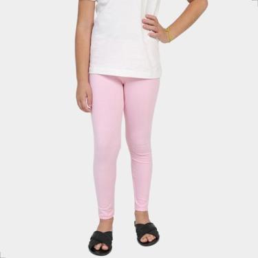 Imagem de Calça Legging Infantil Algodão Lisa - Tech Malhas, Rosa, 12