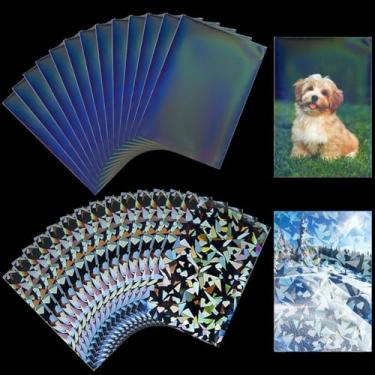 Imagem de SOFPLATE 200Pcs 3.5 x 2.4 Inch Photocard Sleeves Transparent Postcard Sleeves Small Plastic Holographic Colorful Flashing Rectangle Trading Protector Bags for Gifts Cards Jewelry Protective Packaging