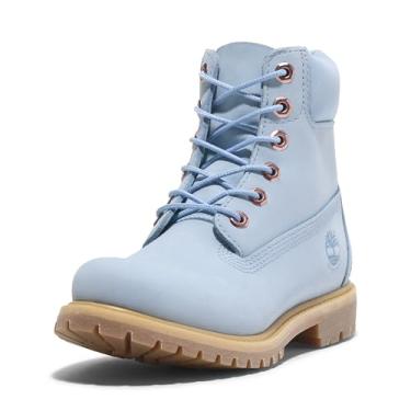 Imagem de Timberland Bota feminina impermeável premium de 15 cm, Nobuck azul-claro, 4.5 Wide