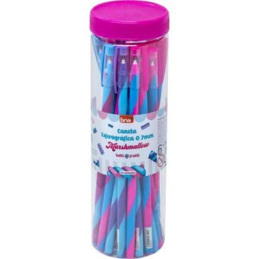 Imagem de Caneta Esferográfica Marshmallow 0,7MM Corpo Alongado Pote com 24 Unid