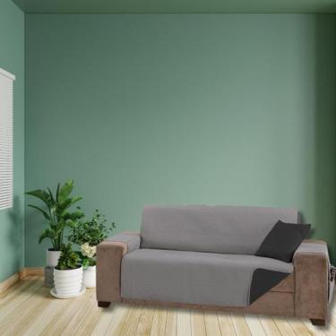 Imagem de Capa Protetora Sofá King 3 Lugares Impermeável Dupla Face com Bolsos -