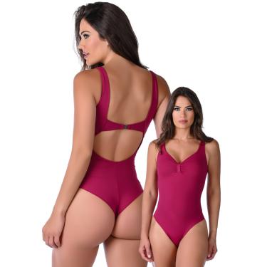 Imagem de Maiô Fio Dental Duplo Summer Soul Decote V Com Bojo e Fecho Vermelho  feminino