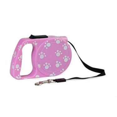 Imagem de Guia Retrátil Passeio Cães Pets 3 Metros Até 10kg Patinha - SAVANA, Ro