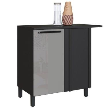 Imagem de Balcão de Canto de Cozinha ,1 Porta, Indekes Isa, Chumbo e Titânio