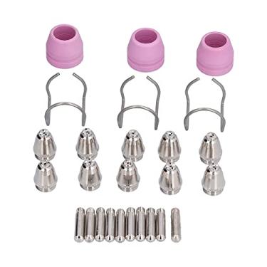 Imagem de Kit de consumíveis de tocha de corte a plasma de 26 peças para AG60 SG55, bocais de cerâmica, eletrodos, copos e suportes