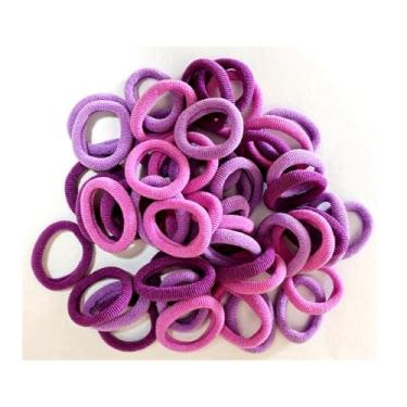 Imagem de 250 peças de laços de cabelo de bebê de algodão para meninas e crianças, faixas de cabelo sem costura para crianças, suportes elásticos de rabo de cavalo (roxo)